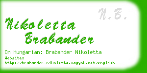 nikoletta brabander business card